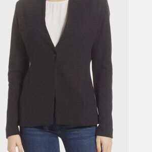 NIC+Zoe Women's black Onyx Sleek Knit Snap=Front Jacket - Medium